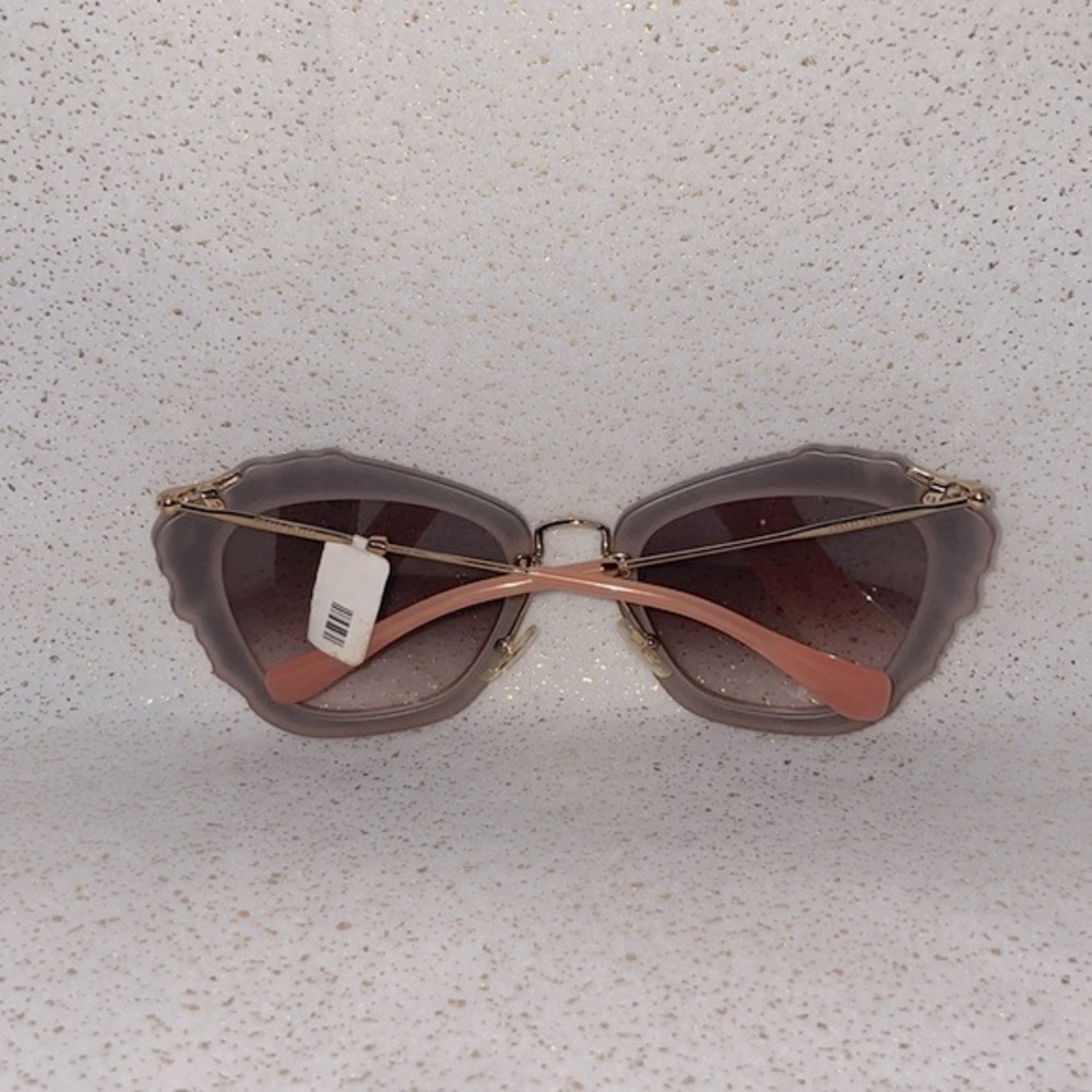 New Miu Miu MU04QS TV1-4K0 Matte Pink Butterfly Stone Frame Sunglasses Shades - Picture 14 of 15